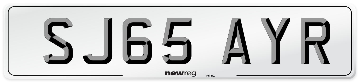 SJ65 AYR Number Plate from New Reg